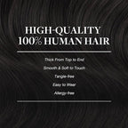 GOO GOO Clip in Hair Extensions Real Human Hair, Remy Human Hair Extensions Clip ins for Women, Natural Human Hair, 16inch 70g 2Pcs, #1B Natural Black