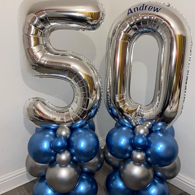 40 Inch Silver 19 Balloons Giant Number 19 Balloons Silver 19 Birthday Balloons - Image 7