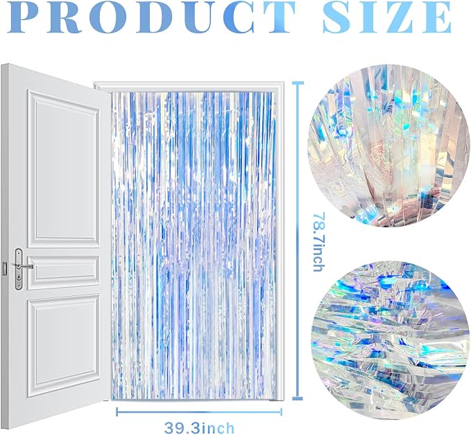 20 Pack Iridescent Backdrop Party Decorations Tinsel Curtain Party Backdrop - Image 7