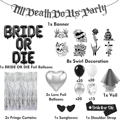 Bride or Die Bachelorette Party Decorations 100pcs - Image 2