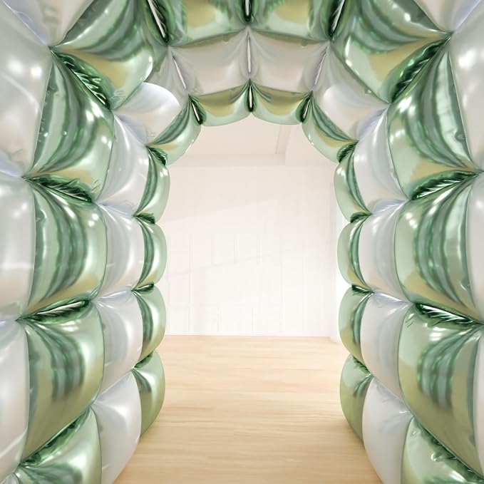 36pcs Sage Green & White Square Foil Balloons - Image 7