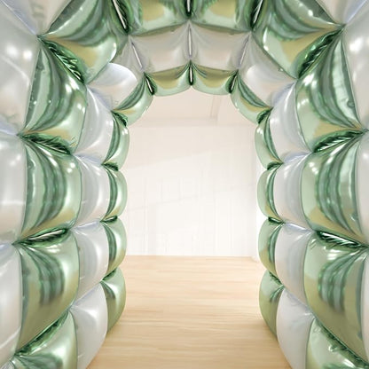 36pcs Sage Green & White Square Foil Balloons - Image 7