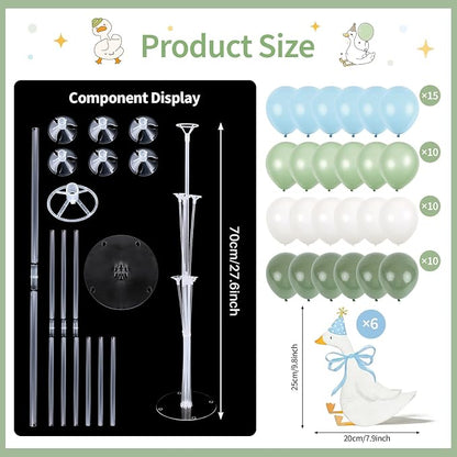 6 Sets One Silly Goose 1st Birthday Decoration Goose Balloon Stand Kit Baby - Image 2
