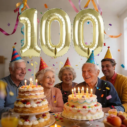 40 Inch Number 100 Balloons for 100th Birthday Party Decorations, 0-100 - Image 2