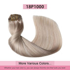 Pro2.0 Clip in Hair Extensions Real Human Hair 20inch 7pcs Color #18p1000 Ash Blonde with Bleach Blonde Remy Real Human Hair Extensions Clip ins 120g Thick Double Weft（#18P1000-20inch）