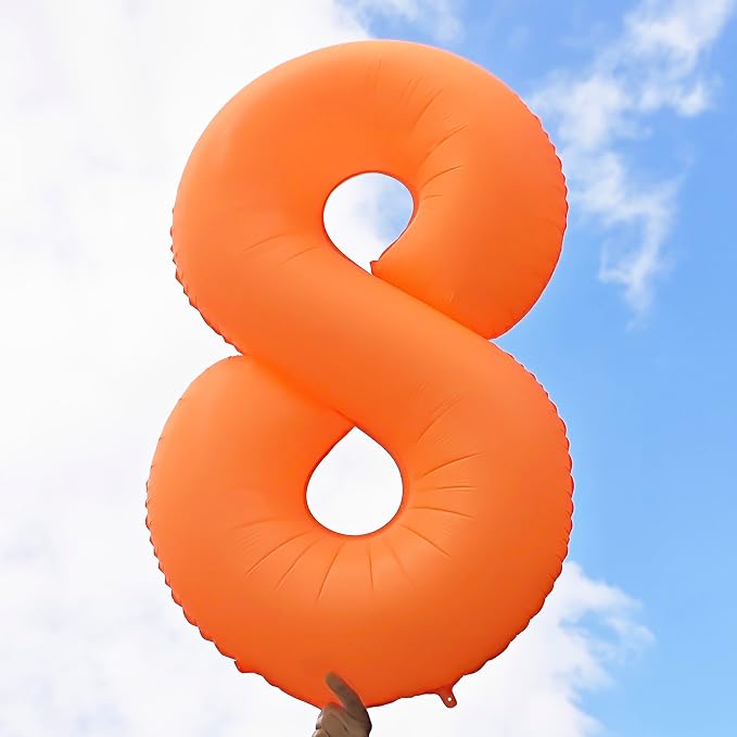 Orange Birthday Number 9 Balloon 40 inch Fluorescent Orange Number 9 | Helium - Image 4