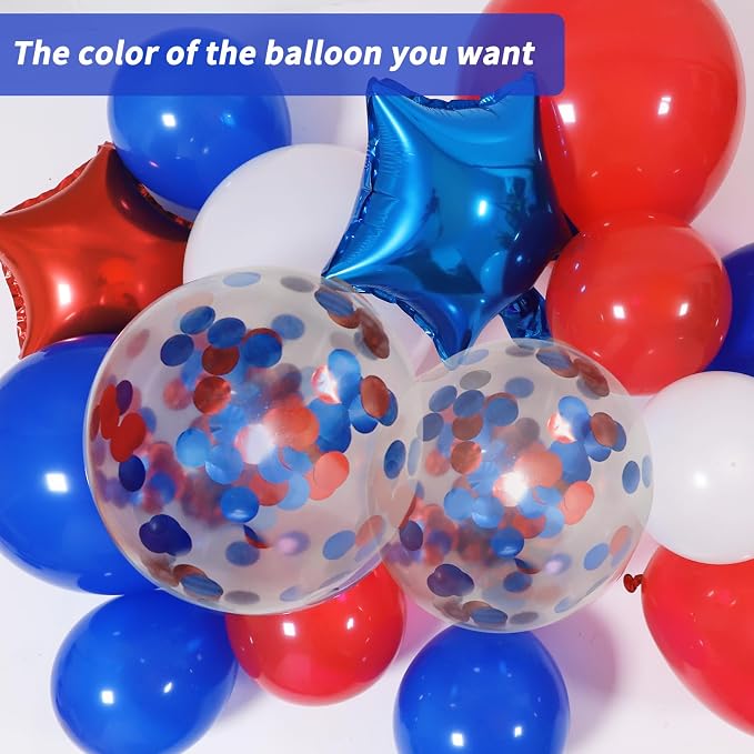 RUBFAC Red White and Blue Balloons Arch Kit, 4th of July Balloons Patriotic - Image 3