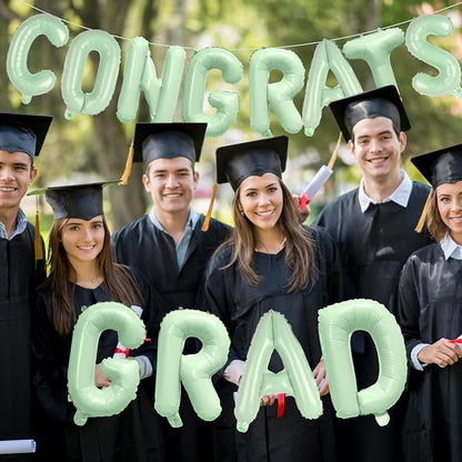 16 Inch Olive Green Congrats Grad Banner Balloons, Olive Green Congrats Grad - Image 4