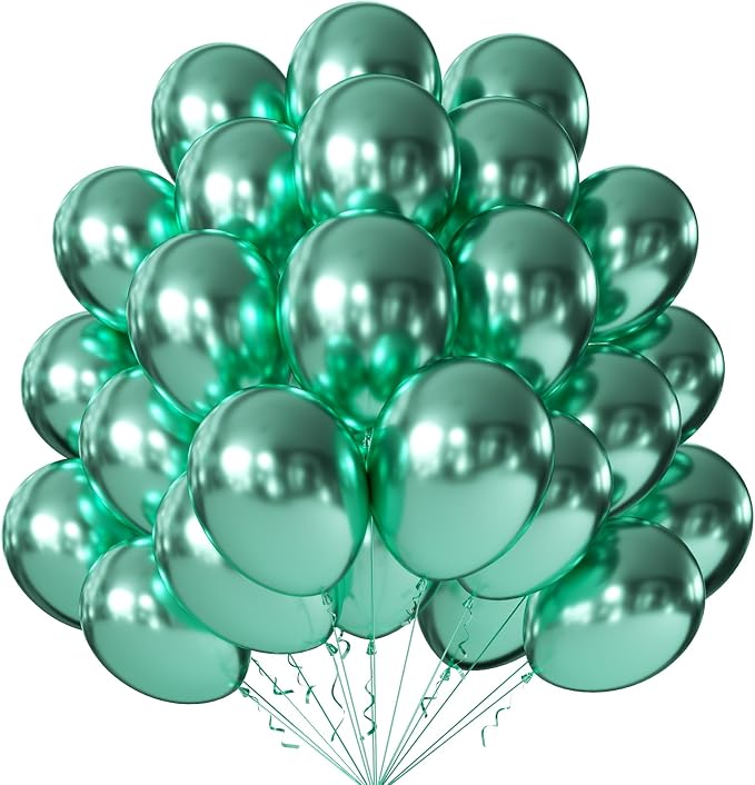 12 Inch Metallic Green Balloons, Baby Shower, Graduate Party Decorations by KALOR