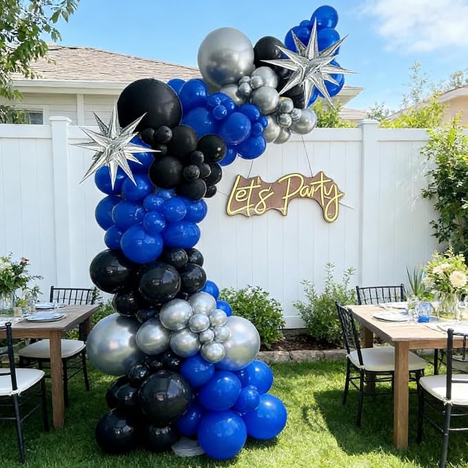 110pcs Black and Blue Balloons Garland Arch Kit, 18/12/10/5 Inch Balloons | - Image 3