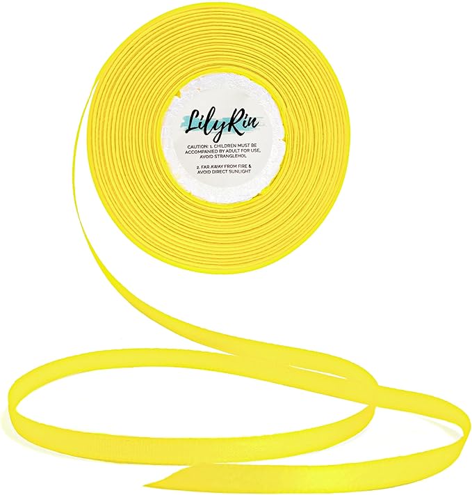 Yellow Ribbon 1/4 Inches 36 Yards Satin Roll Perfect by LilyRin