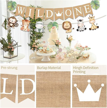 Weecent Pre-Strung 6ft Burlap WIld One Banner - Image 3