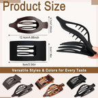 6 PCS French Flat Hair Clips for Women, 2 Styles Lightweight Large Thick Hair Claw Clips for Long Hair, Strong Hold Styling Barrettes Accessories for Driving Yoga - Leopard1