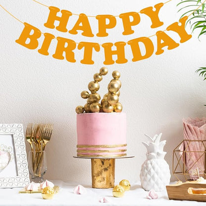 Orange Happy Birthday Banner Birthday Party Decorations Sign Birthday Backdrop - Image 8