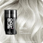 BOLDIFY Hair Fibers (12g) - Fill In Thinning and Fine Hair for an Instantly Fuller, Thicker Look - 14 Shades for Women & Men - White