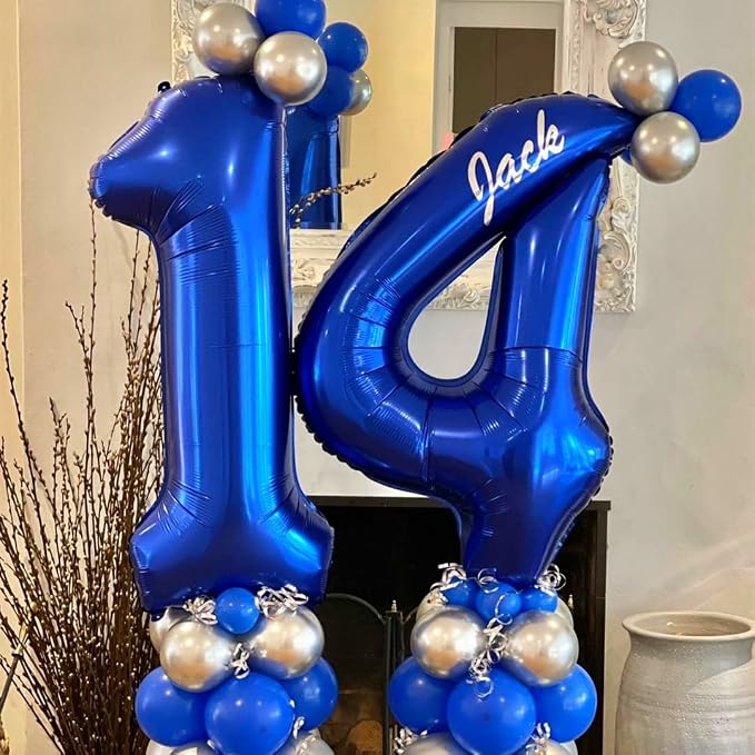 Navy Blue 14 Balloon Numbers, 40 Inch Dark Blue 14 or 41 Birthday Balloons - Image 3