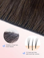 DOORES Seamless Human Hair Tape in Extensions Invisi Edge, Dark Brown 20 Injection Tape-ins with 20 Classic Tape-ins 100g 20 Inch, Injection Tape in Extensions Virgin Human Hair