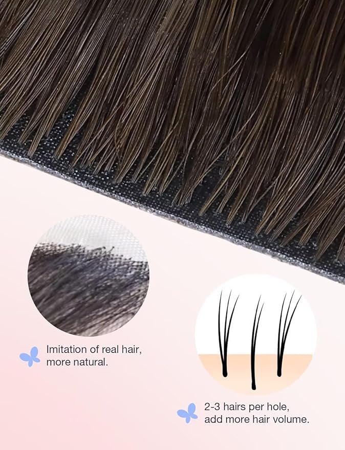 DOORES Invisi Edge Human Hair Extensions Tape in, Natural Black 10pcs Injection Tapeins, 25g 18 Inch, Natural Injected Tape in Extensions Virgin Hair Thick Ends