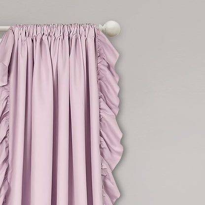 Lush Decor Reyna Ruffle Window Curtain Panel Set, Lilac - Image 2