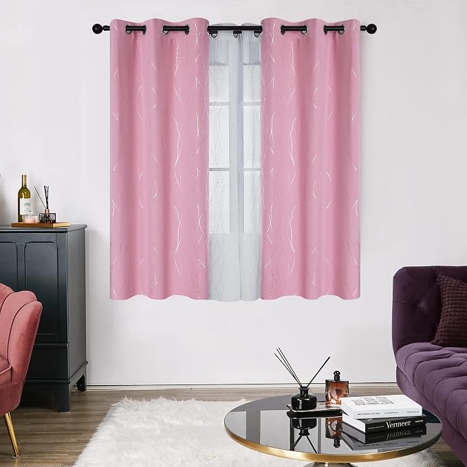 Deconovo Living Room Curtains 45 Inches Long, Thermal Insulated, Room Darkening - Image 2