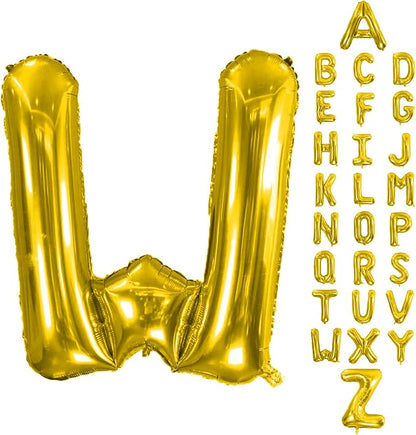 Letter Balloons Gold 40 Inch W Large Giant Big Foil Mylar Balloon | by Unknown