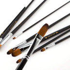9 Pcs Filbert Long Handle Artist Paint Brush Set, Quality Synthetic Hair and Wooden Handle for Acrylic Watercolor Oil Painting, Great for Beginners and Professionals