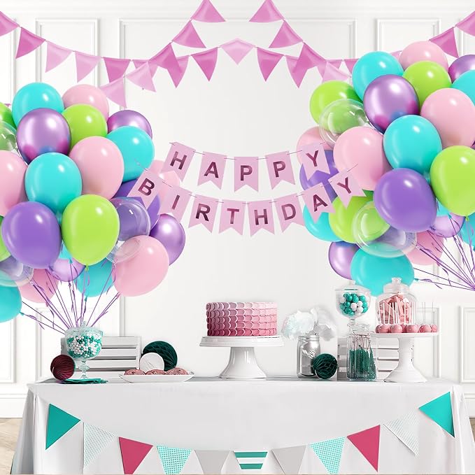 60pcs 12inch Blue and Green Balloons - Image 6