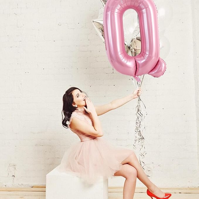 TONIFUL 40 Inch Large Pink Letter Q Balloons Giant Foil Mylar Alphabet Balloon - Image 5