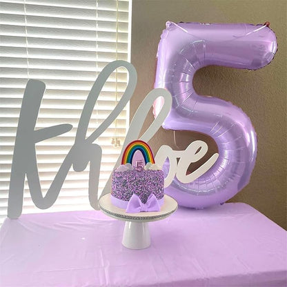50th Birthday Balloons Pastel Purple - Image 3