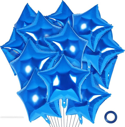 20 Pcs Star Balloons, 18 Inch Blue Star Foil Balloons, Stars Shaped Balloon by YOTHORN