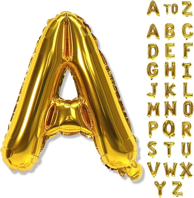 Letter Balloons Gold, 40 Inch Alphabet Name Balloons, Large Mylar Self by Lingqiang