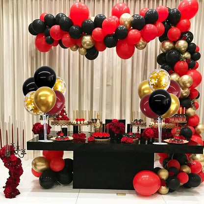 TONIFUL 4 Set Burgundy Red Black Gold Balloon Stand Centerpiece - Image 4