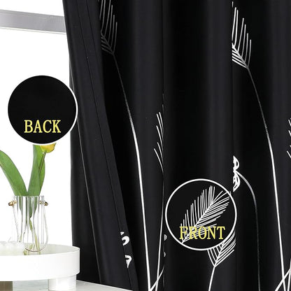 Palm Tree Blackout Curtains Thermal Insulated Silver Print Light Blocking - Image 3