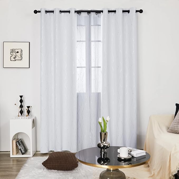 Deconovo Living Room Curtains 84 Inches Long, Thermal Insulated, Room Darkening - Image 2