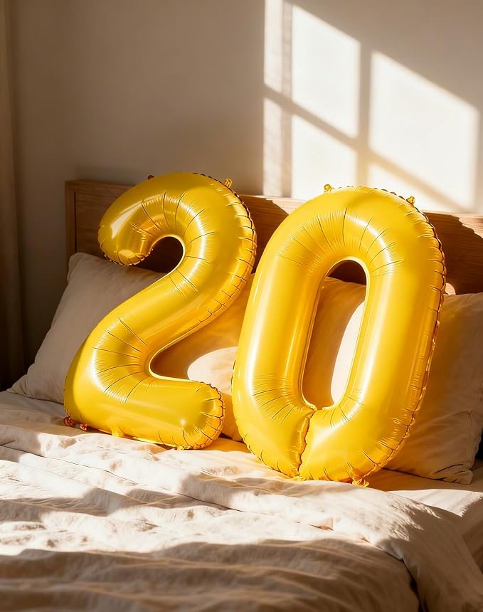 Yellow Number 2 Balloon 40 inch, Balloon numbers party supplies, deco photo - Image 5