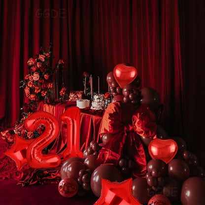 40 Inch Red Number Balloons 21 Mylar 12th 21st Birthday Party Decor 10 Pcs | - Image 3