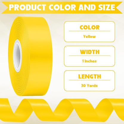 30Yards 1In Yellow Satin Ribbon - Image 2