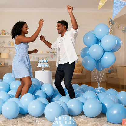 AULE 50Pcs Latex 12 Inch Macaron Blue Balloons | Helium Party Happy Birthday - Image 5