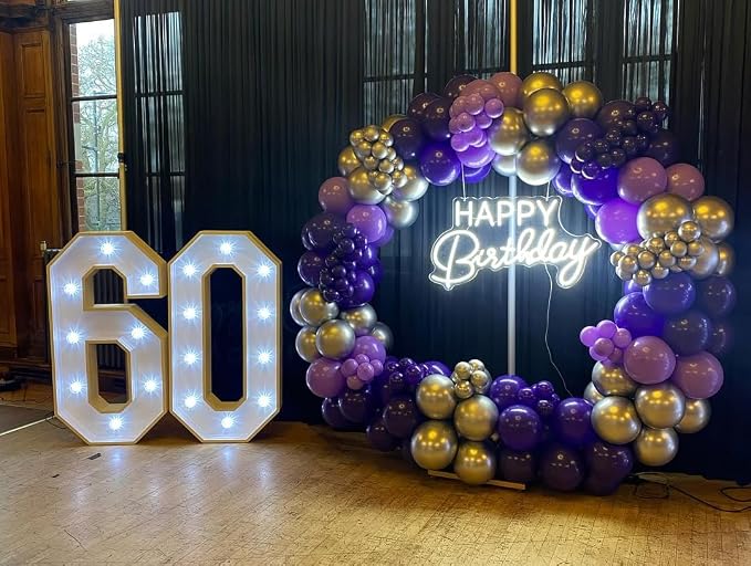 Purple and Gold Balloon Arch Kit, Different Size Balloons - Image 4
