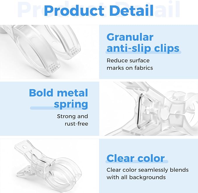 46Pcs Balloon Arch Clips Set Includes 20 3.5" Large Clear Backdrop Clips - Image 3