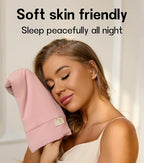 2pcs Silk Satin Bonnet Hair Wrap for Sleeping, Adjustable Strap Curly Natural Hair Night Caps for Women Men(Pink&Pink)