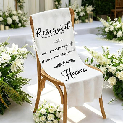 Reserved in Memory of Those Watching Over Us from Heaven Wedding Chair Sign - Image 2