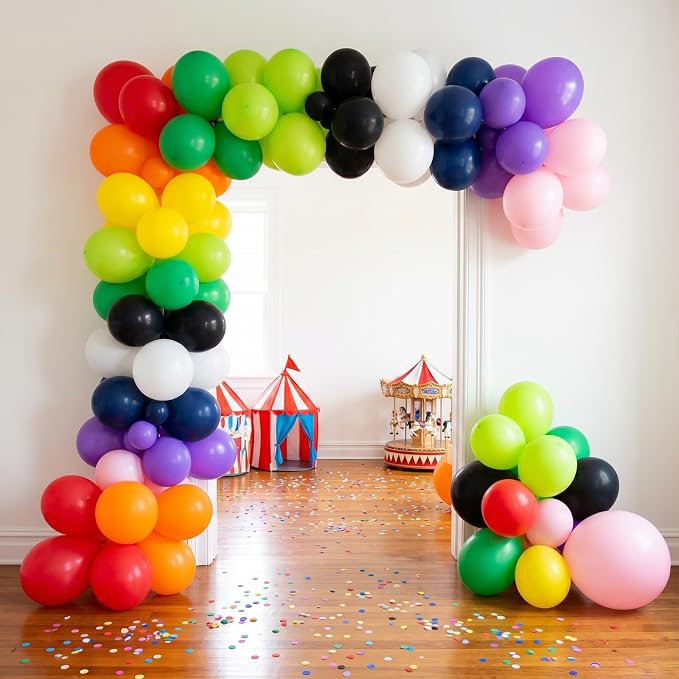 50pcs Assorted Rainbow Latex Balloons, 12 Inch Multicolor Balloons | Balloons - Image 7
