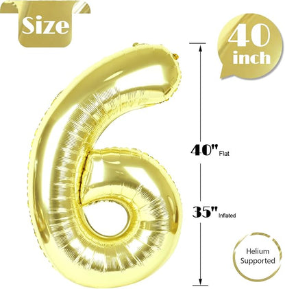 Champagne Gold Number 6 Balloon 40 Inch - Image 5