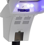Professional Standing Hair Steamer for Salon & Home, 700W Ozone Steam Therapy with Light Scalp Care, Adjustable Height Hooded Dryer with 7 Light, Auto Shut-Off (White)