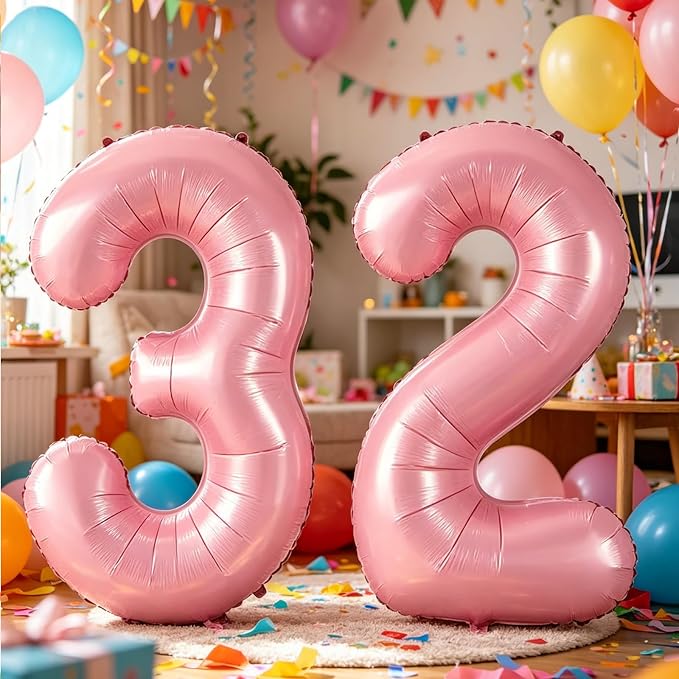 10 Pcs Number Balloons 32 Inch Pink 0-9 Number Mylar Foil Balloons Pink Custom - Image 5