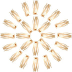 Chinco 24 Pcs Double Grip Hair Clips Metal Snap Clips Women Barrettes for Hair Making, Salon Supplies(Kc Gold,2 Inch)