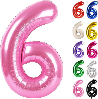 Pink Number 6 Balloon 40 Inch by IWERP