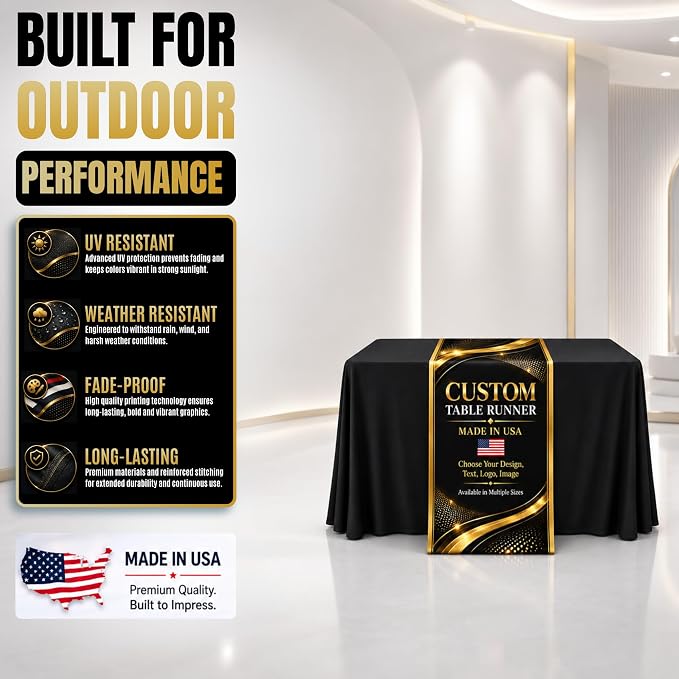 Custom Table Runners with logo by BCB Trade Show Display Printed in USA | 72 - Image 4
