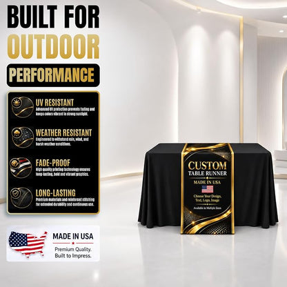 Custom Table Runners with logo by BCB Trade Show Display Printed in USA | 72 - Image 4